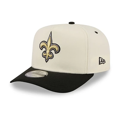 Men's New Era Cream/Black New Orleans Saints Rear Wordmark A-Frame 9FIFTY Snapback Hat