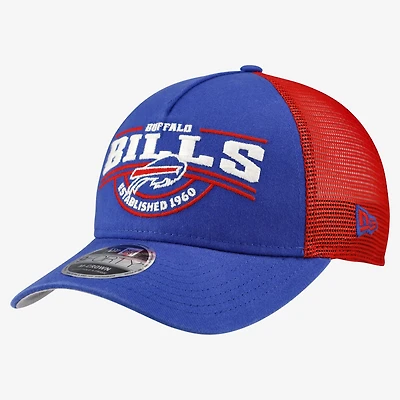 Men's New Era Blue Buffalo Bills A-Frame 9FORTY Adjustable Hat