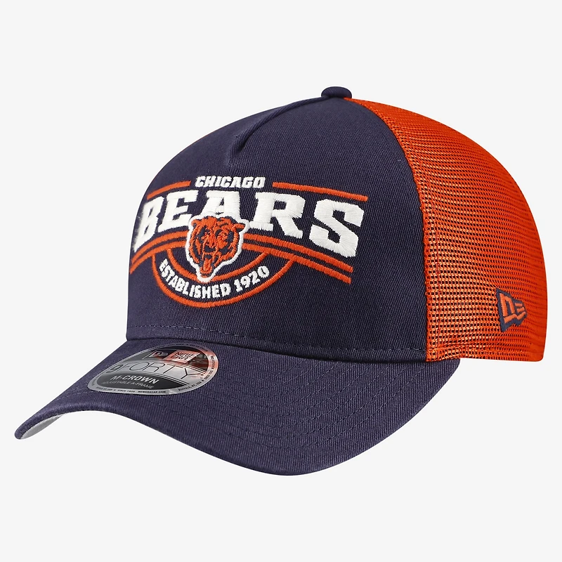 Men's New Era Navy Chicago Bears A-Frame 9FORTY Adjustable Hat