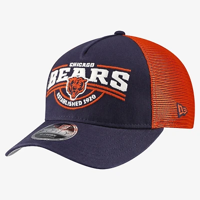 Men's New Era Navy Chicago Bears A-Frame 9FORTY Adjustable Hat
