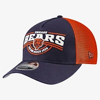 Men's New Era Navy Chicago Bears A-Frame 9FORTY Adjustable Hat