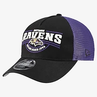 Men's New Era Black Baltimore Ravens A-Frame 9FORTY Adjustable Hat