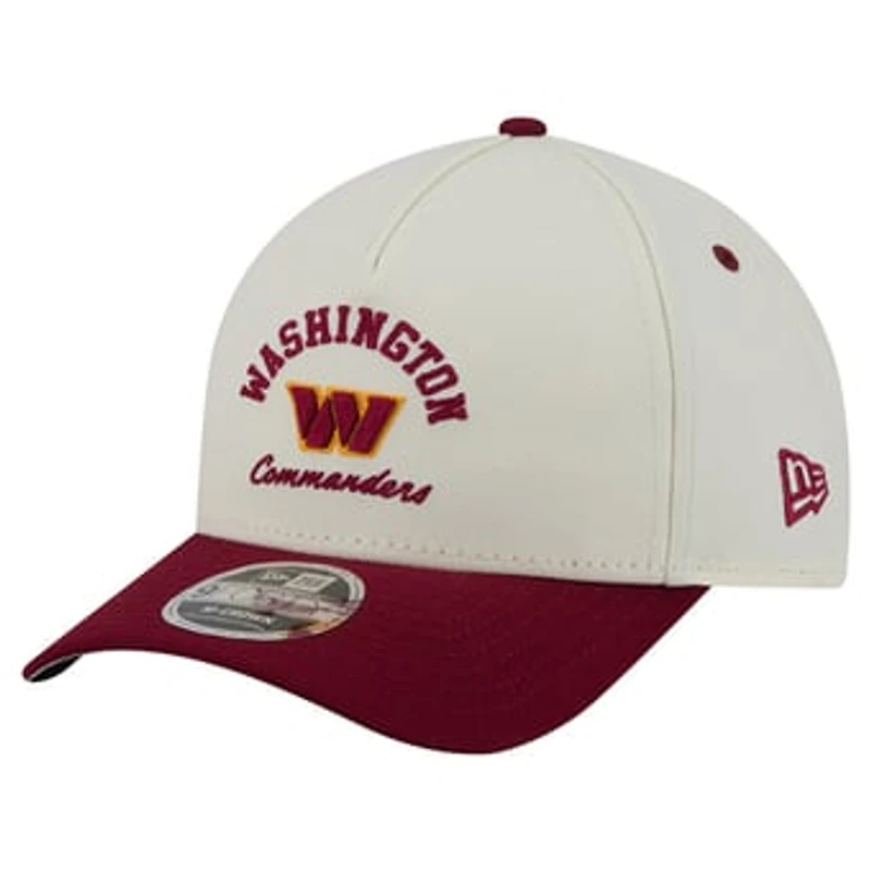 Men's New Era Cream/Burgundy Washington Commanders Arch 9FORTY A-Frame M-Crown Adjustable Hat