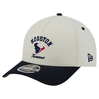 Men's New Era Cream/Navy Houston Texans Arch 9FORTY A-Frame M-Crown Adjustable Hat