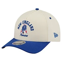 Men's New Era Cream/Royal New England Patriots Throwback Arch 9FORTY A-Frame M-Crown Adjustable Hat