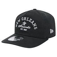 Men's New Era Black New Orleans Saints Stacked 19TWENTY Adjustable Hat