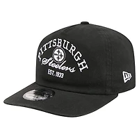 Men's New Era Black Pittsburgh Steelers Stacked 19TWENTY Adjustable Hat