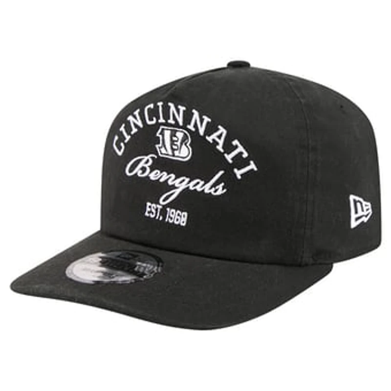 Men's New Era Black Cincinnati Bengals Stacked 19TWENTY Adjustable Hat