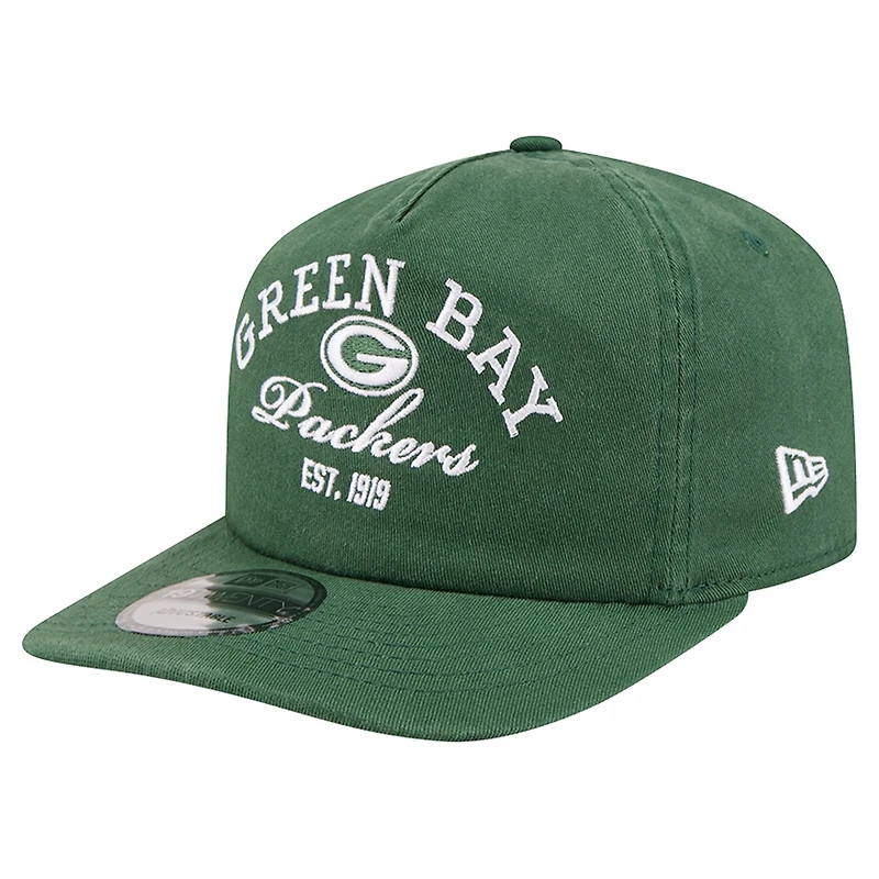 Men's New Era Green Green Bay Packers Stacked 19TWENTY Adjustable Hat
