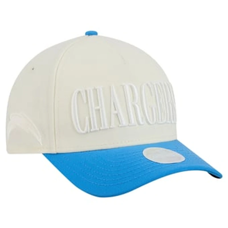 Women's New Era Cream/Powder Blue Los Angeles Chargers Tonal A-Frame 9FORTY Adjustable Hat