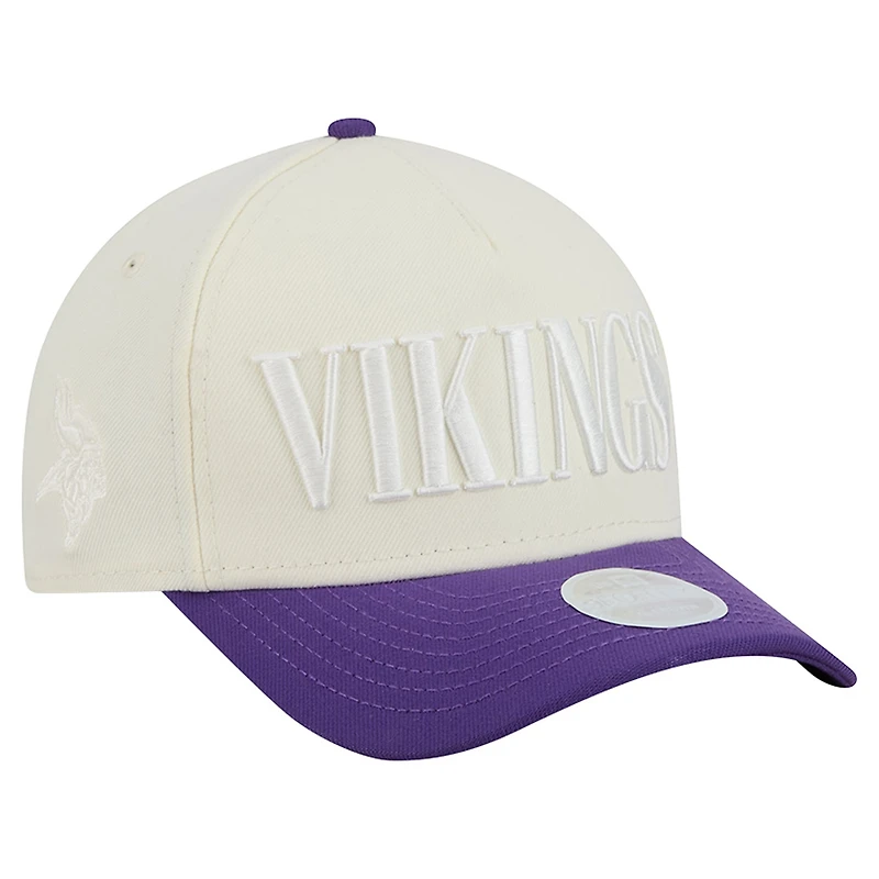 Women's New Era Cream/Purple Minnesota Vikings Tonal A-Frame 9FORTY Adjustable Hat