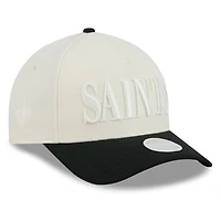 Women's New Era Cream/Black New Orleans Saints Tonal A-Frame 9FORTY Adjustable Hat