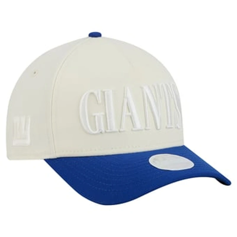 Women's New Era Cream/Royal New York Giants Tonal A-Frame 9FORTY Adjustable Hat