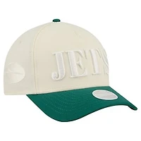 Women's New Era Cream/Green New York Jets Tonal A-Frame 9FORTY Adjustable Hat
