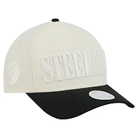 Women's New Era Cream/Black Pittsburgh Steelers Tonal A-Frame 9FORTY Adjustable Hat