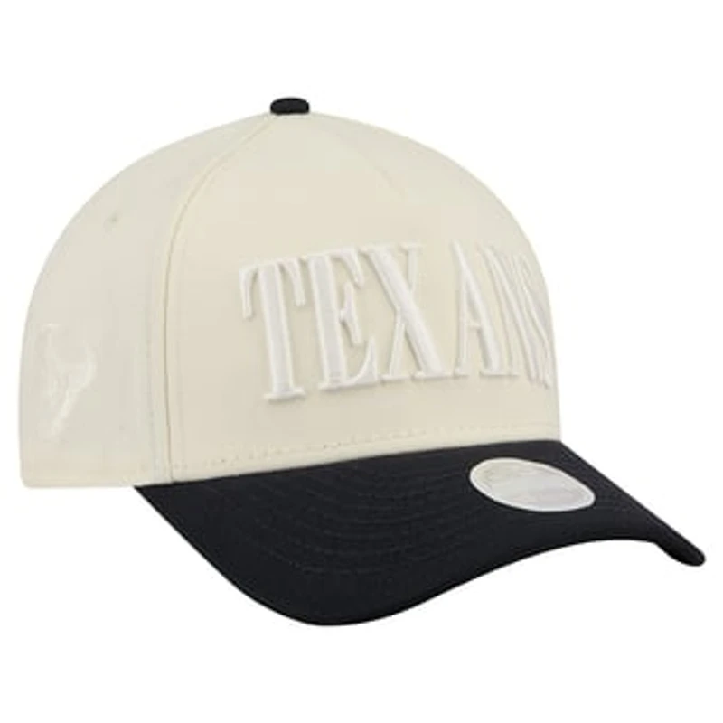 Women's New Era Cream/Navy Houston Texans Tonal A-Frame 9FORTY Adjustable Hat
