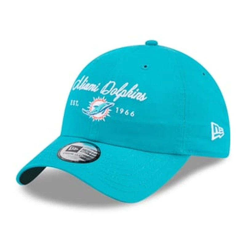 Women's New Era Aqua Miami Dolphins Script Casual Classic Adjustable Hat