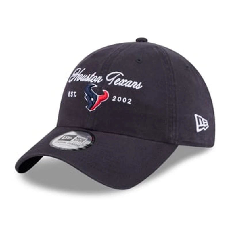 Women's New Era Navy Houston Texans Script Casual Classic Adjustable Hat