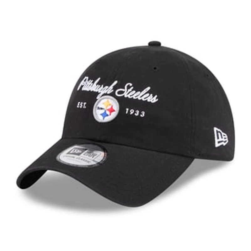 Women's New Era Black Pittsburgh Steelers Script Casual Classic Adjustable Hat