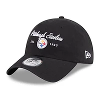 Women's New Era Black Pittsburgh Steelers Script Casual Classic Adjustable Hat