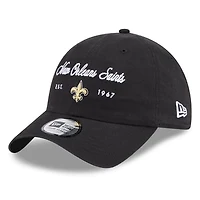 Women's New Era Black New Orleans Saints Script Casual Classic Adjustable Hat