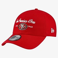 Women's New Era Scarlet San Francisco 49ers Script Casual Classic Adjustable Hat