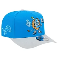Men's New Era Blue/Silver Detroit Lions Cartoon A-Frame 9FIFTY Snapback