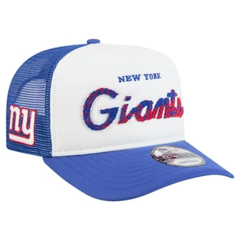 Men's New Era White/Royal New York Giants Foam A-Frame 9FIFTY Snapback Trucker Hat