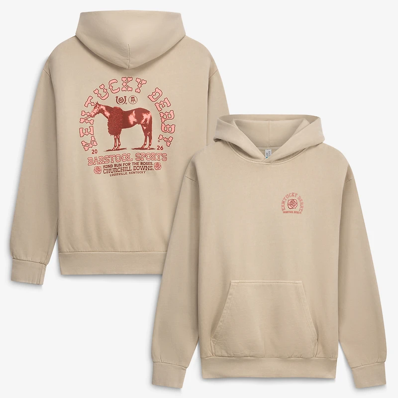 Unisex Barstool Golf Brown 152nd Kentucky Derby Emblem Hoodie