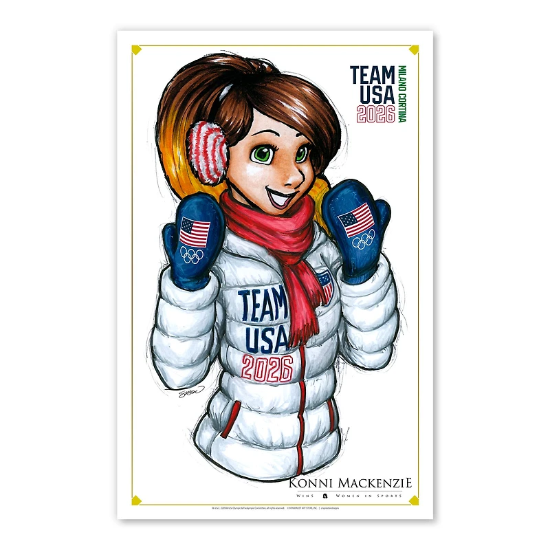 Team USA 2026 Winter Olympics 11" x 17" Women in Sports Konni Mackenzie Poster Print