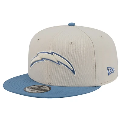 Men's New Era Cream/Blue Los Angeles Chargers Color Pack Two-Tone 9FIFTY Snapback Hat