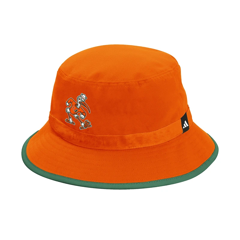 Men's adidas  Orange Miami Hurricanes Bucket Hat