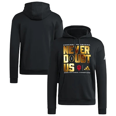 Men's adidas Black Indiana Hoosiers College Football Playoff 2025 National Champions Never Doubt Us Hoodie