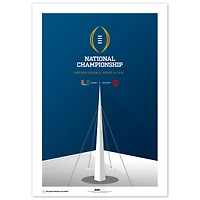 Indiana Hoosiers vs. Miami Hurricanes College Football Playoff 2025 National Championship Matchup Limited Edition 24" x 36" Fine Art Print