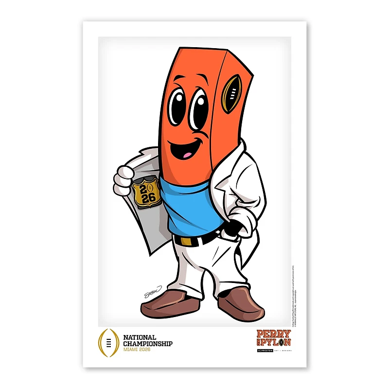 College Football Playoff 2025 National Championship 11" x 17" Perry The Pylon Miami Poster Print