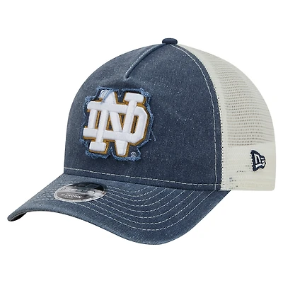 Youth New Era Navy Notre Dame Fighting Irish Retro A-Frame Adjustable Trucker Hat