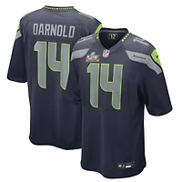 Men's Nike Sam Darnold College Navy Seattle Seahawks Super Bowl LX Patch Game Jersey