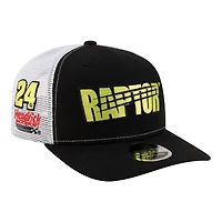 Men's New Era Black/White William Byron Raptor 9SEVENTY Stretch-Snap Trucker Hat