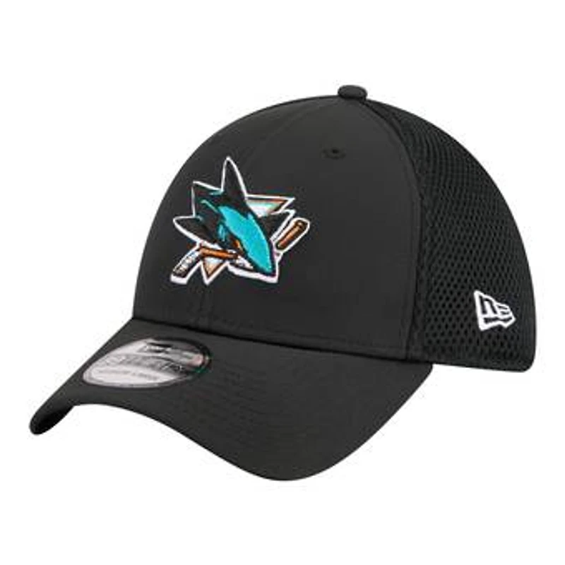 Men's New Era Black San Jose Sharks Logo 39THIRTY Flex Hat