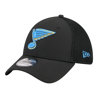 Men's New Era  Black St. Louis Blues Logo 39THIRTY Flex Hat
