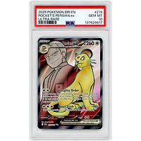 Team Rocket's Persian EX 2025 Pokemon Destined Rivals Ultra Rare #219 PSA Authenticated 10 Card