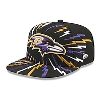 Youth New Era Black Baltimore Ravens Bolt A-Frame 9FIFTY Snapback Hat