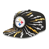 Youth New Era Black Pittsburgh Steelers Bolt A-Frame 9FIFTY Snapback Hat