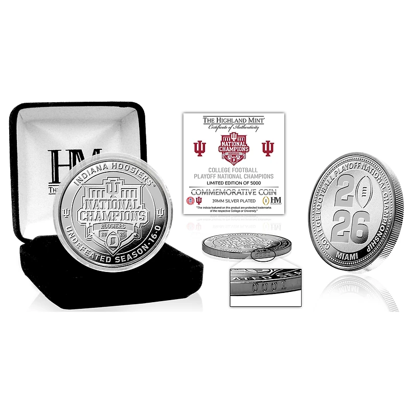Highland Mint Indiana Hoosiers College Football Playoff 2025 National Champions Silver Plated Coin