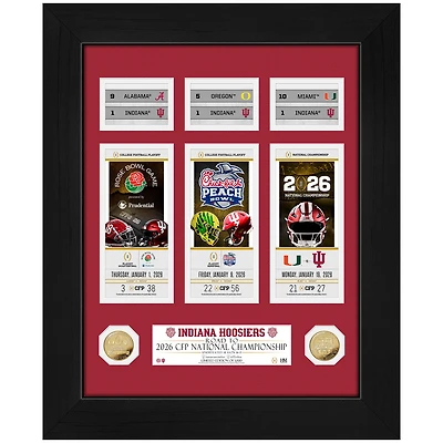 Highland Mint Indiana Hoosiers College Football Playoff 2025 National Champions 22" x 26" Deluxe Road To The Championship Gold Coin Photo Mint