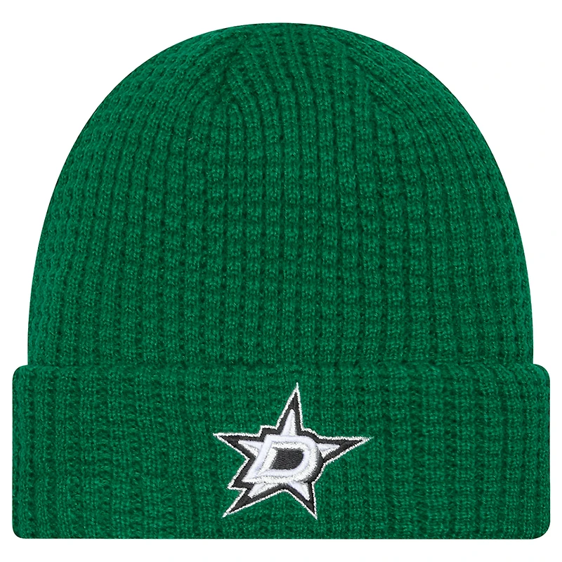 Men's New Era  Kelly Green Dallas Stars Waffle Cuffed Knit Hat