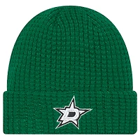 Men's New Era  Kelly Green Dallas Stars Waffle Cuffed Knit Hat