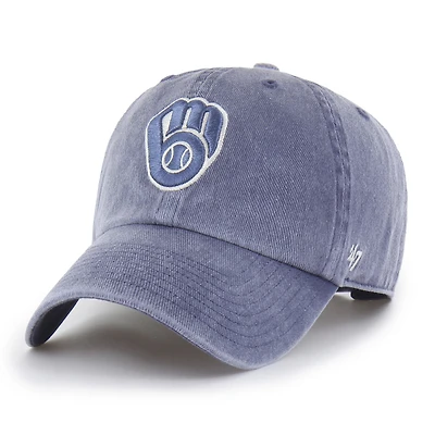 Men's '47 Navy Milwaukee Brewers Pigment Clean Up Adjustable Hat