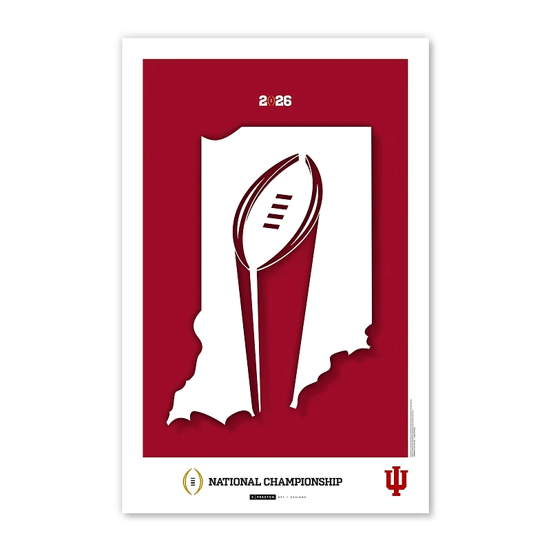Indiana Hoosiers College Football Playoff 2026 National Championship Game 11" x 17" Minimalist Poster Print