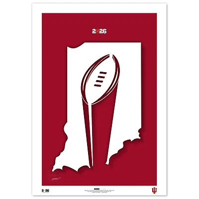 Indiana Hoosiers College Football Playoff 2026 National Championship Game Limited Edition 14" x 20" Minimalist Art Print